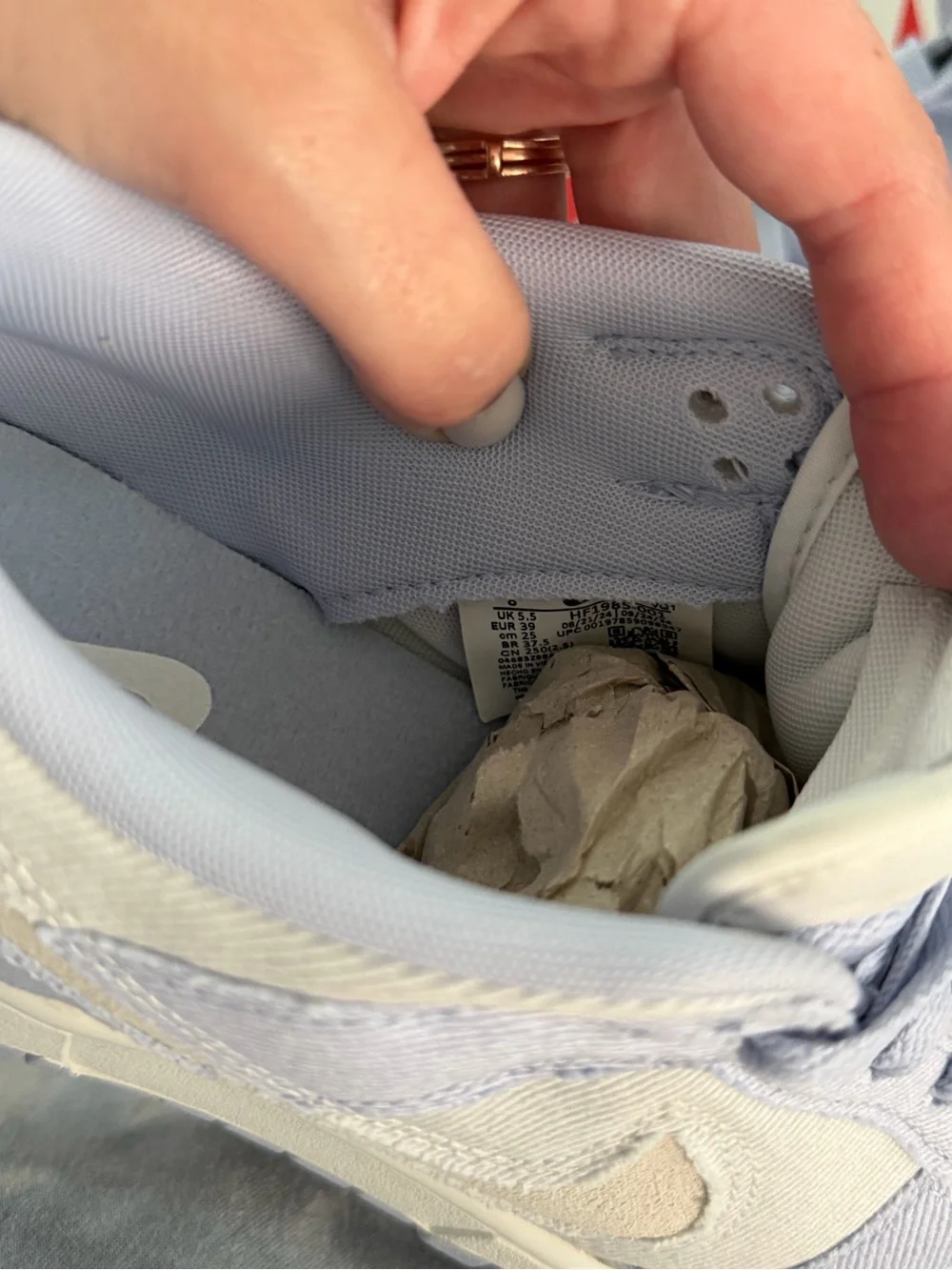 Nike Dunk Low Sneakers in Pale Blue and Off-White